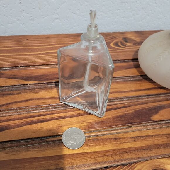 Lot of 5 Vintage - Hand Blown Glass & Assorted Oil Lamps Clear Ambient Romantic - Picture 7 of 16